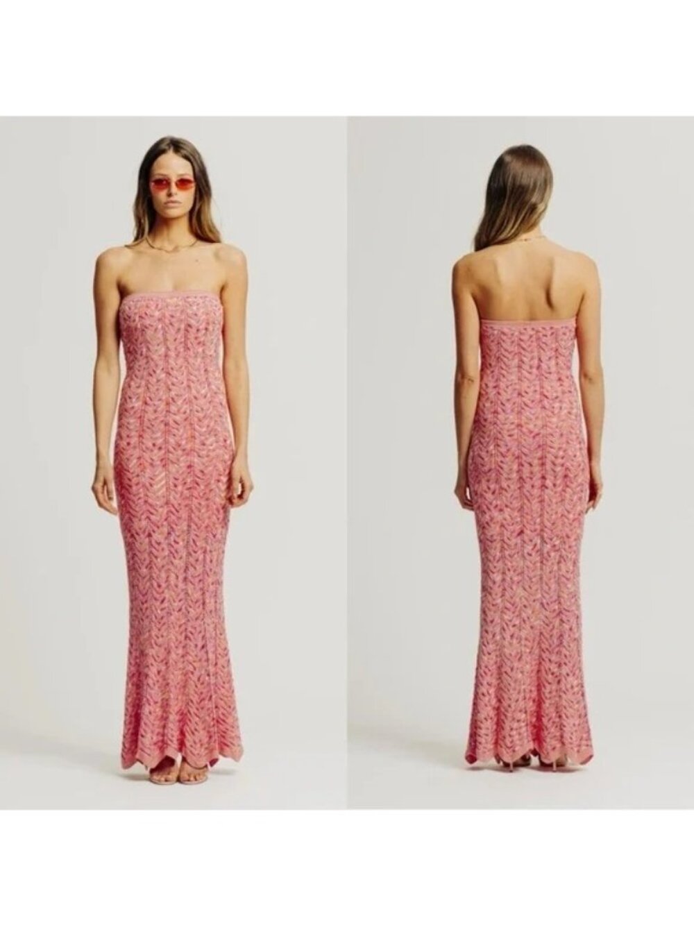 Torn by Ronny Kobo Tasha Crochet Tube Dress - Pink, Small, New with Tags - Picture 5 of 5